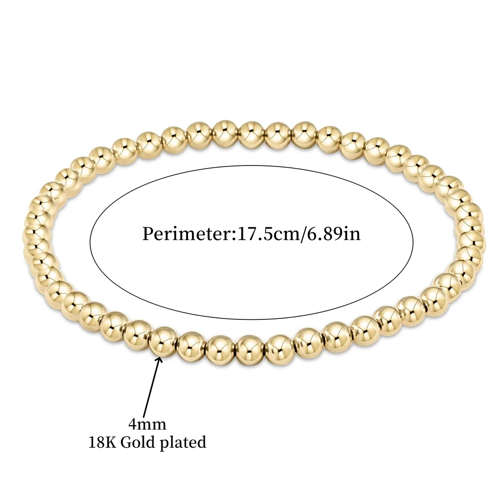 CCGOOD Stack Ball Beads Tiny Bracelets for Women Pearl Cross Bracelet 18 K Gold Plated Metal Trendy Jewelry Accessories