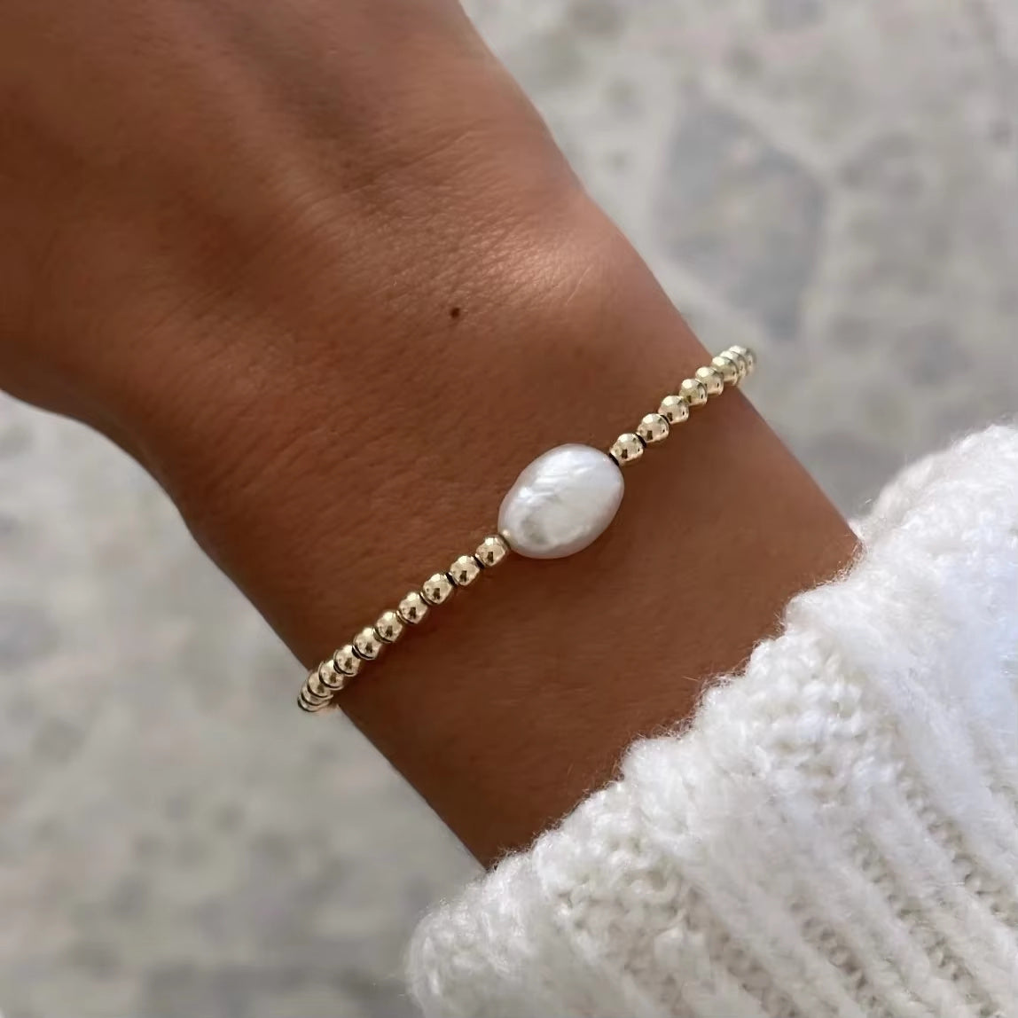 CCGOOD Natural Freshwater Pearl Bracelets for Women Simple Gold Plated 18 K Beads Bracelet Pulseras Fashion Boho Jewelry