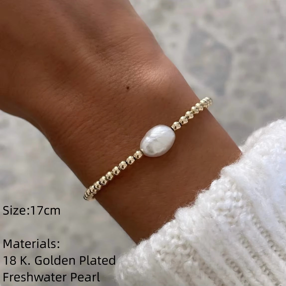 CCGOOD Natural Freshwater Pearl Bracelets for Women Simple Gold Plated 18 K Beads Bracelet Pulseras Fashion Boho Jewelry