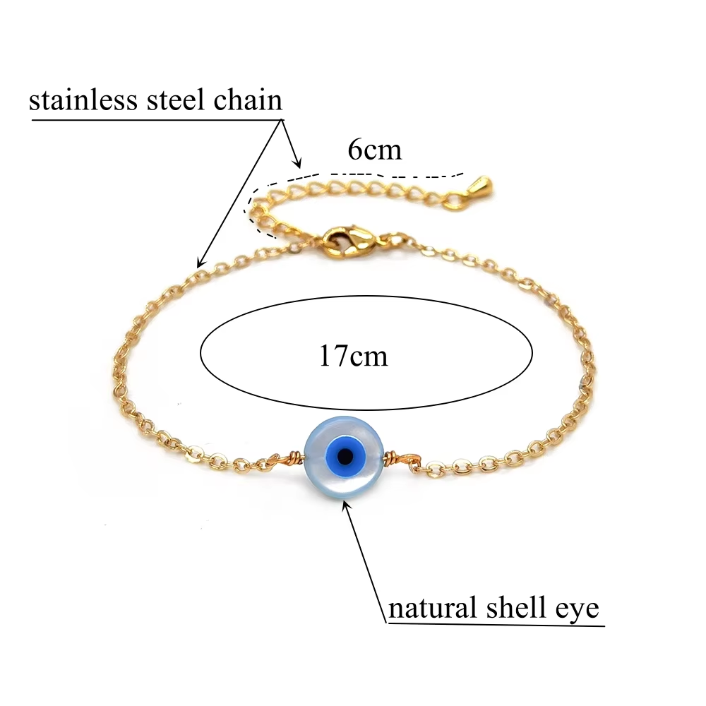 CCGOOD  Evil Eye Bracelets for Women Hamsa Hand Fatima Cross Bracelet Protection Dainty Chain Pulseras Simple Jewelry