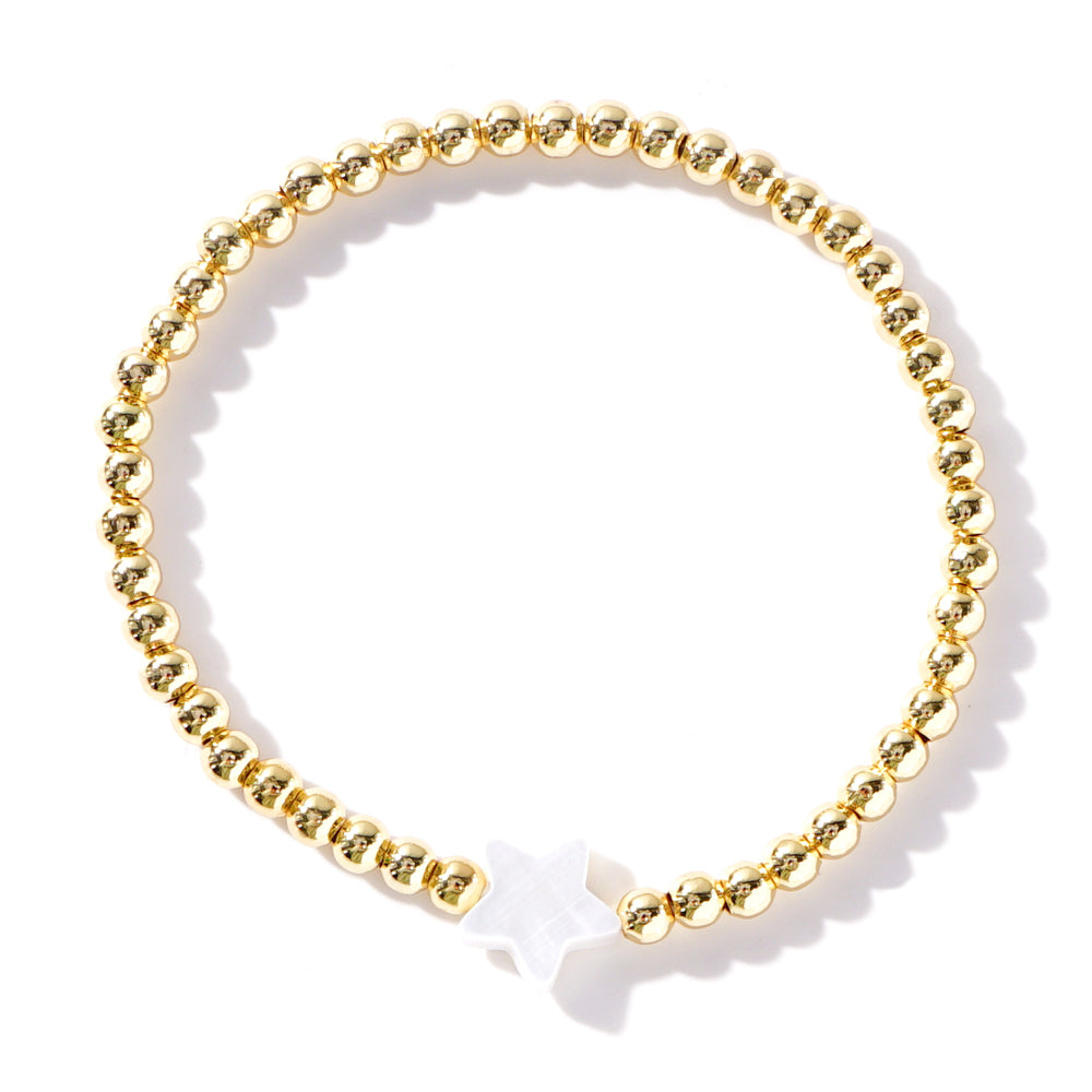 CCGOOD 18 K Metal Gold Color Beads Stackable Bracelet Natural Shelly Star Bracelets for Women Jewelry Pulseras Mujer