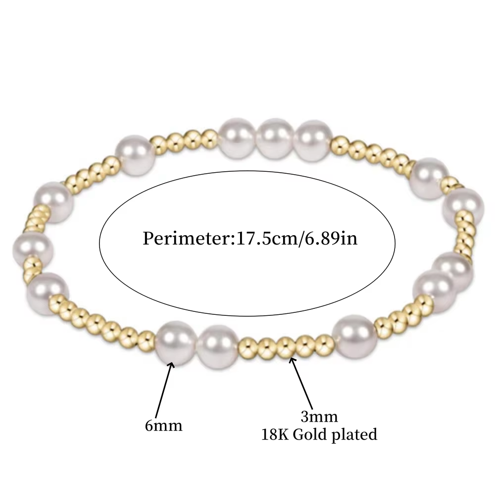 CCGOOD Stackable Pearl Bracelet 18 K Gold Plated Ball Beads Bracelets Pulseras Trendy Jewelry Women Lady Accessories