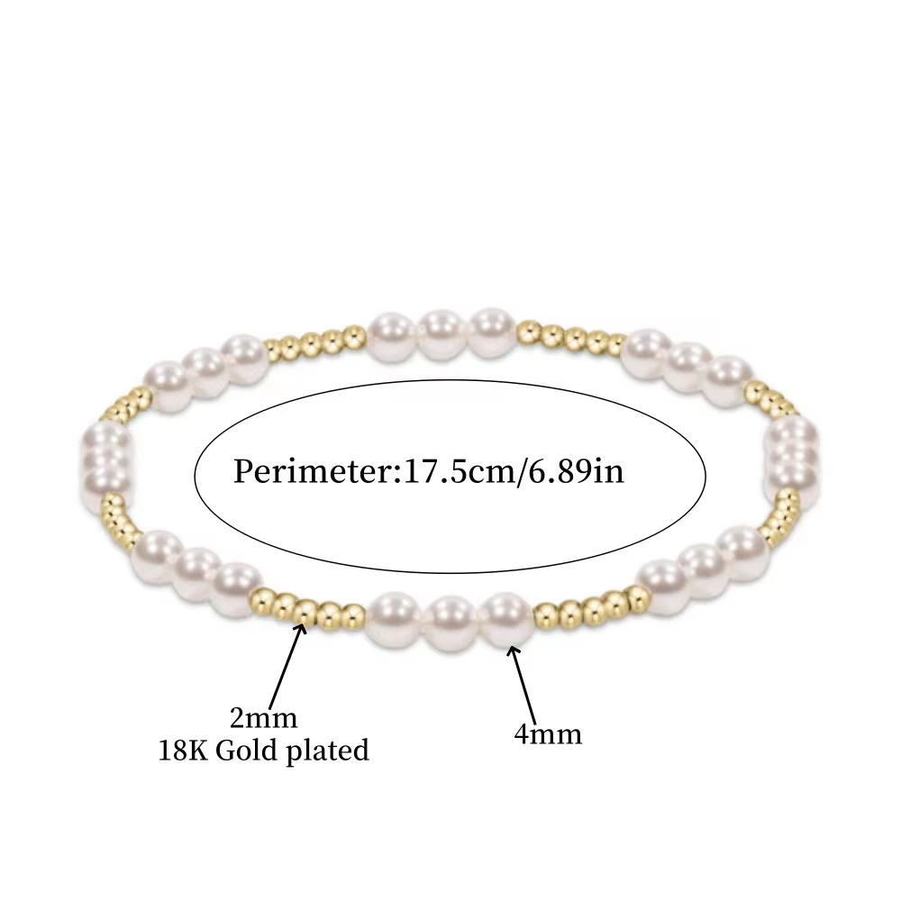 CCGOOD Golden Pearl Bracelet Women 18K Gold Plated Bead Bracelets Stack Pulseras De Mujer Jewelry Valentine Day Gift