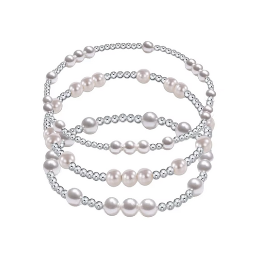 CCGOOD  Silver Color Ball Beads Bracelets Stackable Pearls Bracelet Jewelry for Women Female Gifts Fashion Accessories