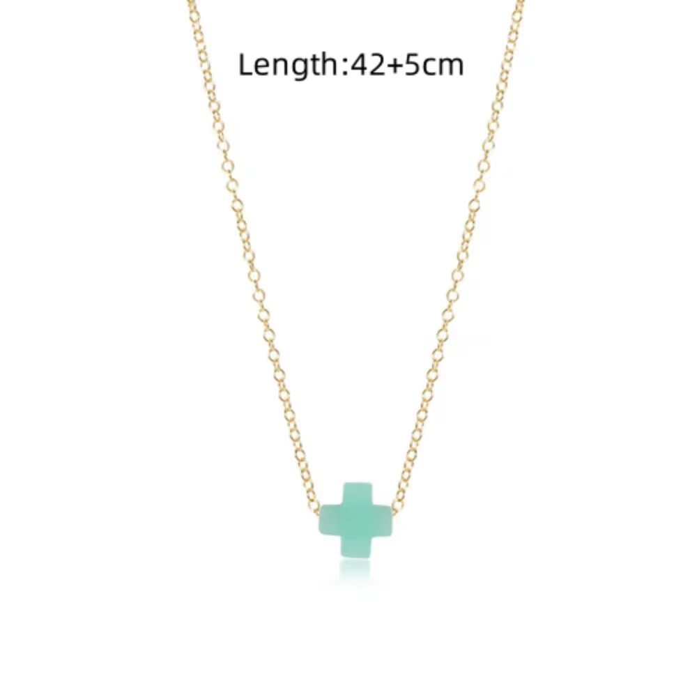 Cross Pendant Necklace for Women Simplicity Chain Choker Gold Color Stainless Steel Chain Necklaces Signature Cross Jewelry