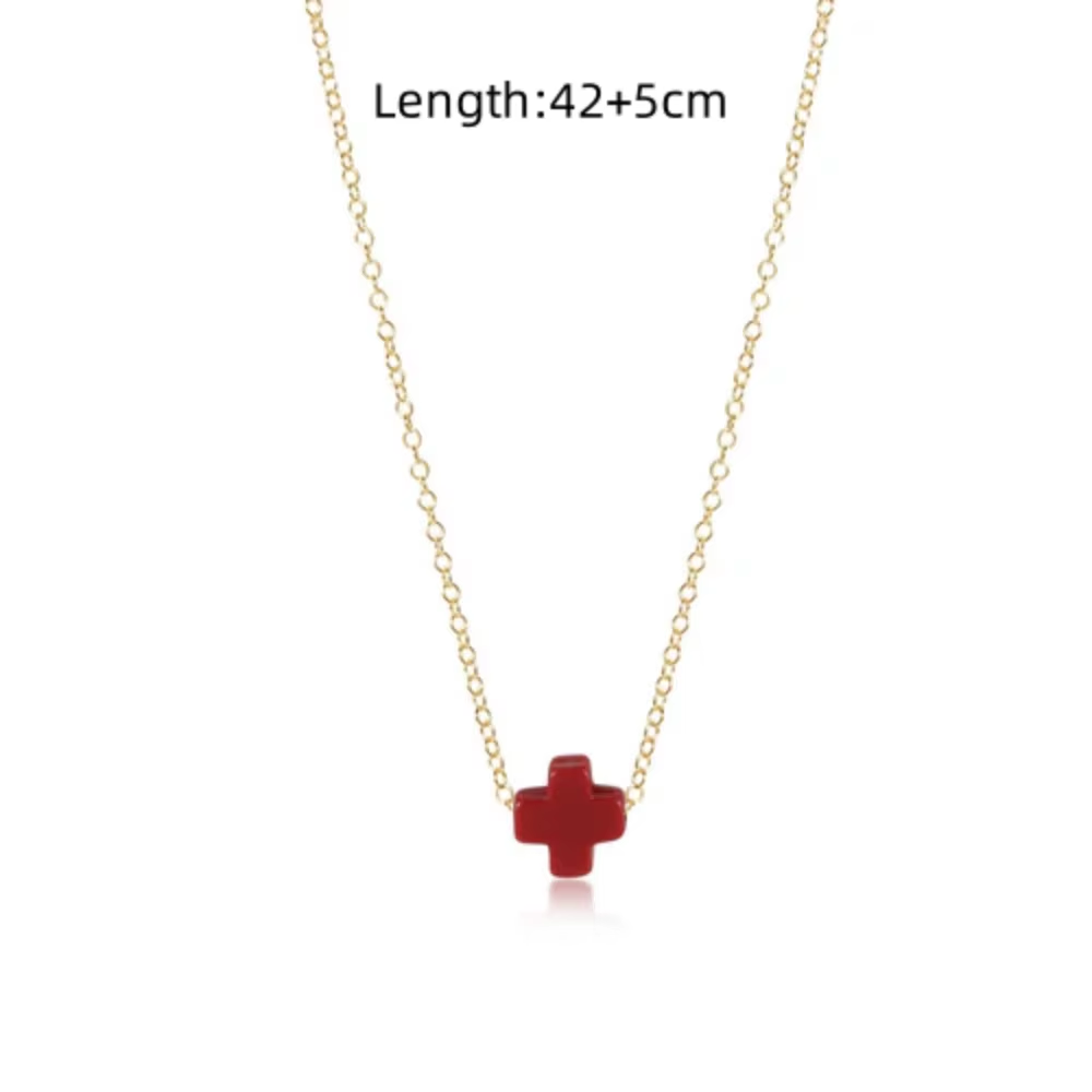 Cross Pendant Necklace for Women Simplicity Chain Choker Gold Color Stainless Steel Chain Necklaces Signature Cross Jewelry