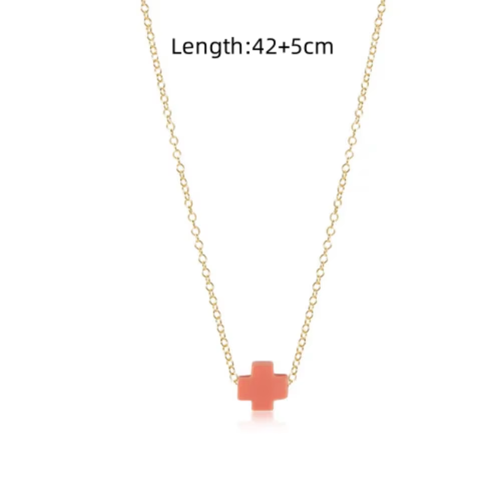 Cross Pendant Necklace for Women Simplicity Chain Choker Gold Color Stainless Steel Chain Necklaces Signature Cross Jewelry