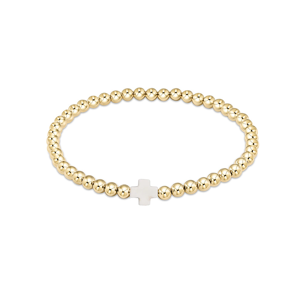 Pulsera cruzada CCGOOD apilable chapada en oro de 18 K para mujer, pulseras de cuentas impermeables, joyería de perlas de concha natural