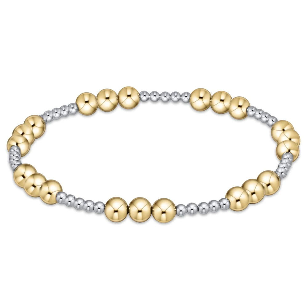 CCGOOD Mix Color Beads Bracelet in Silver  with Gold Ball Accent Bracelets Stack Fashionable Jewelry