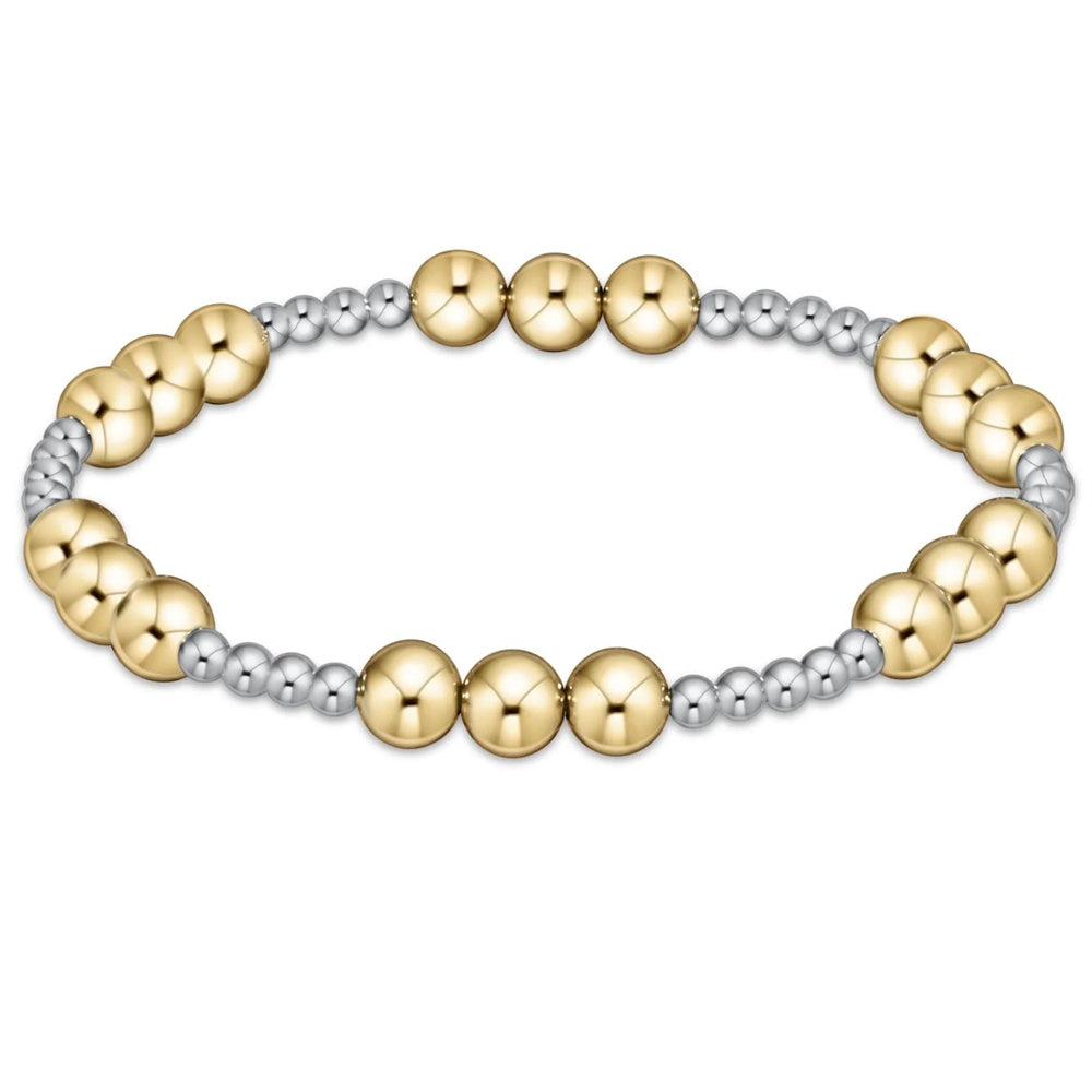 CCGOOD Mix Color Beads Bracelet in Silver  with Gold Ball Accent Bracelets Stack Fashionable Jewelry