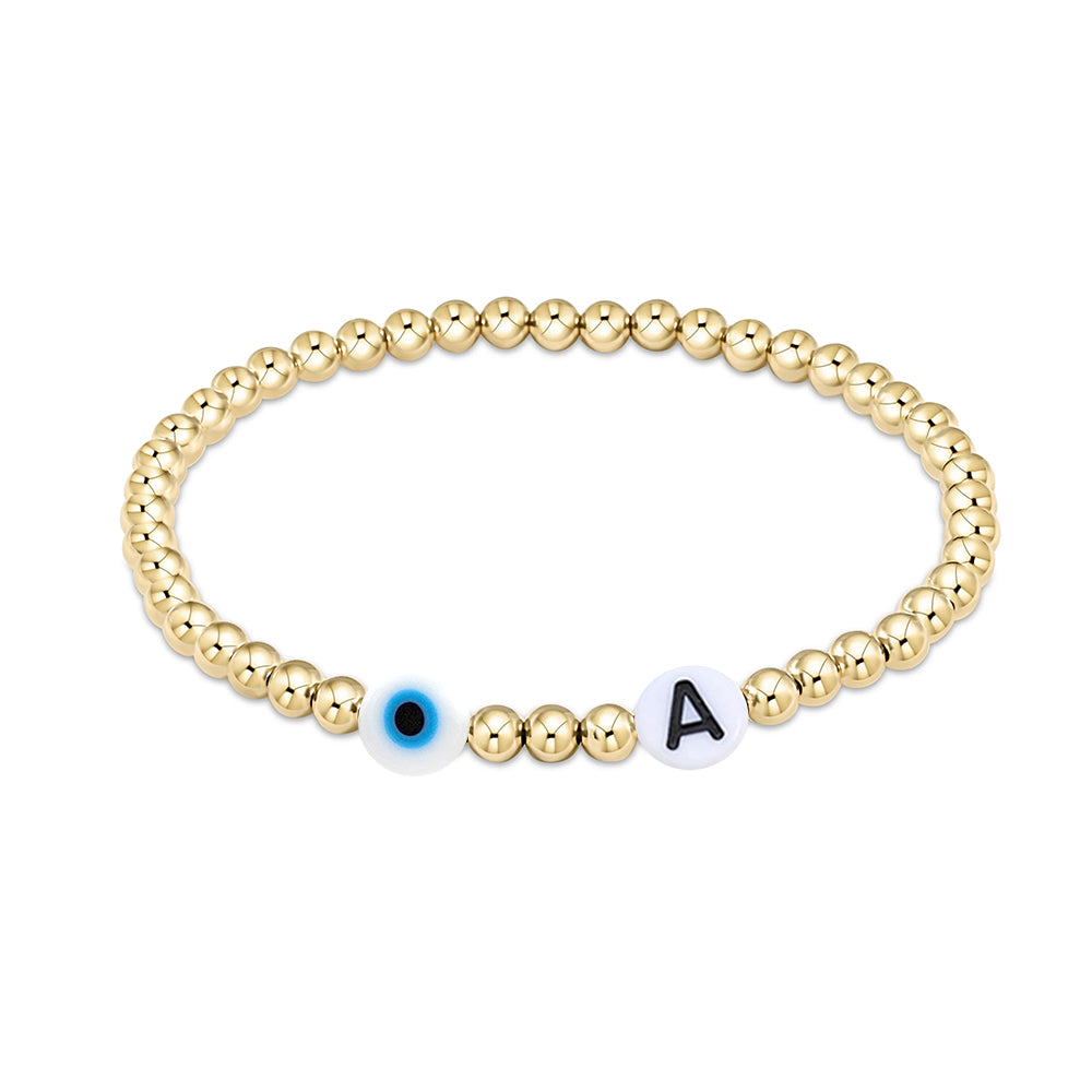 CCGOOD Customize Initial Letter Bracelet for Women Jewelry Cross Heart Evil Eye Bracelet Gold Plated 18 K Beads Stretchy Pulseras