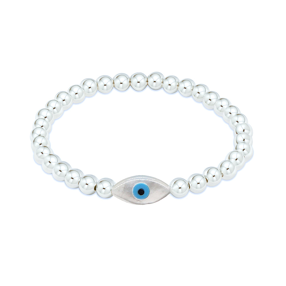 CCGOOD Turkish Evil Eye Bracelet Silver Color Beads Strand Bracelets for Women Girl Pulseras Mujer 2024 Trendy Jewelry