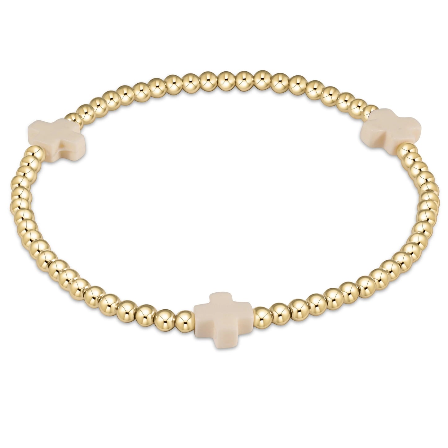 CCGOODGold Ball Beads Pearl Accent Bracelet Cross Bracelet Stack