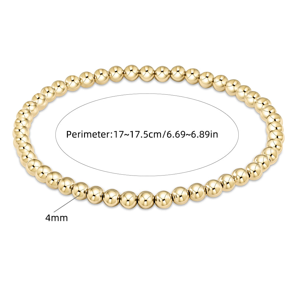 CCGOOD 18 K Gold Plated Beads Ball Bracelets for Women Tarnish Resistant Shell Pearl Bracelet Jewelry Elastic Bijoux Femmes