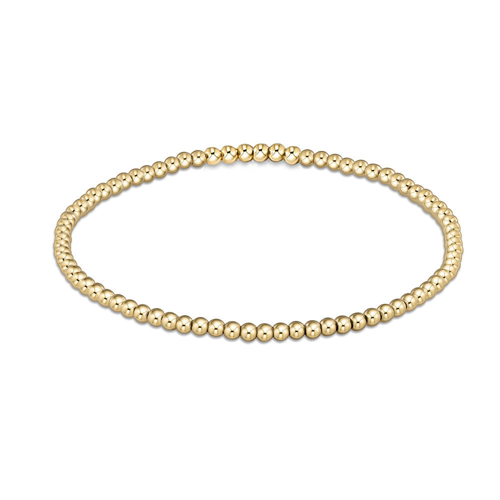 Pulsera de cuentas apilable CCGOOD chapada en oro de 18 quilates de 2,5 mm y 3 mm, pulsera cruzada para mujer, joyería de metal, pulseras elásticas para mujer